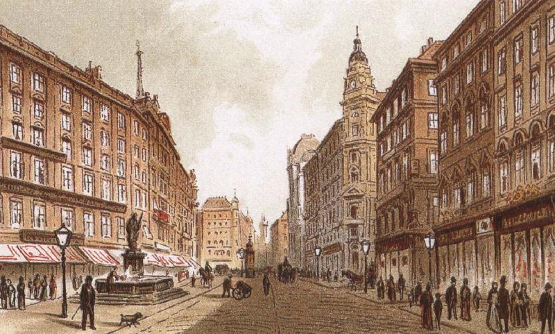 richard wagner the graben, one of the principal streets in vienna oil painting image